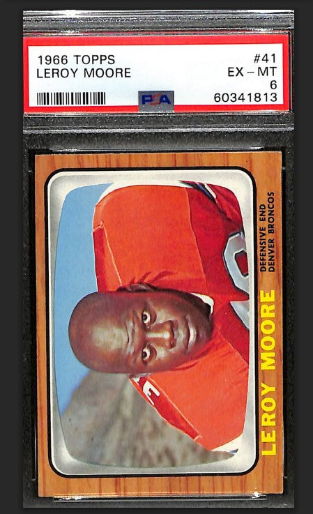 Leroy Moore 1966 Topps Card #41 Broncos PSA 6 BA209200