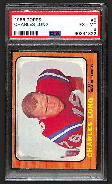Charles Long 1966 Topps Card #9 Patriots PSA 6 BA209202