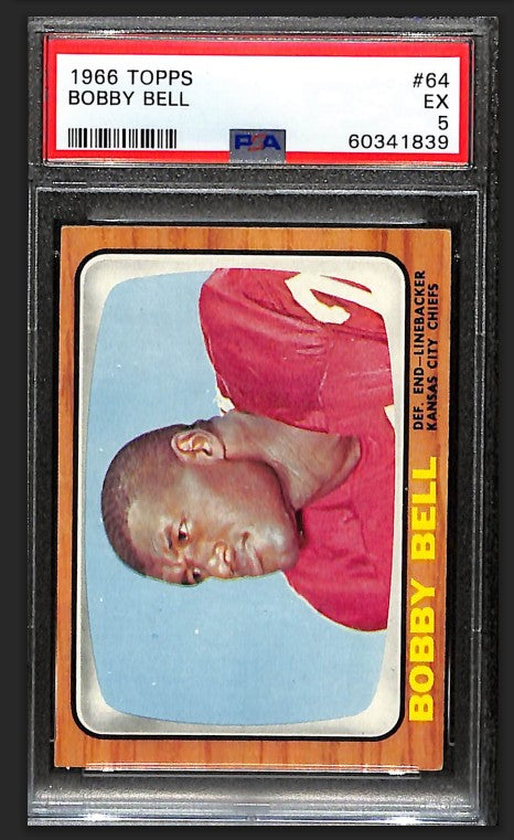 Bobby Bell 1966 Topps Card #64 Chiefs PSA 5 BA209205
