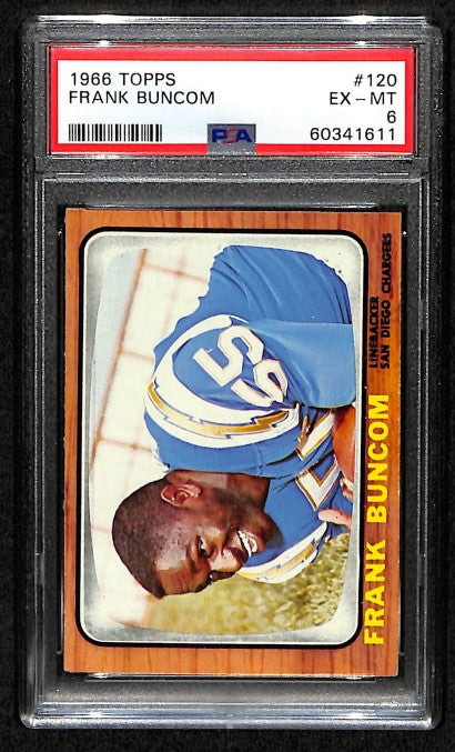 Frank Buncom 1966 Topps Card #120 Chargers PSA 6 BA209157
