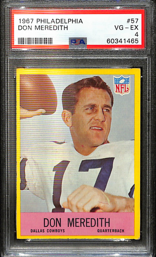 Don Meredith 1967 Philadelphia Card #57 Cowboys PSA 4 BA209109