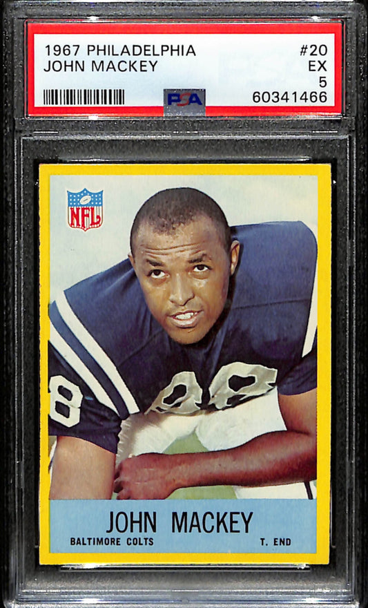John Mackey HOF 1967 Philadelphia Card #20 Colts PSA 5 BA209110