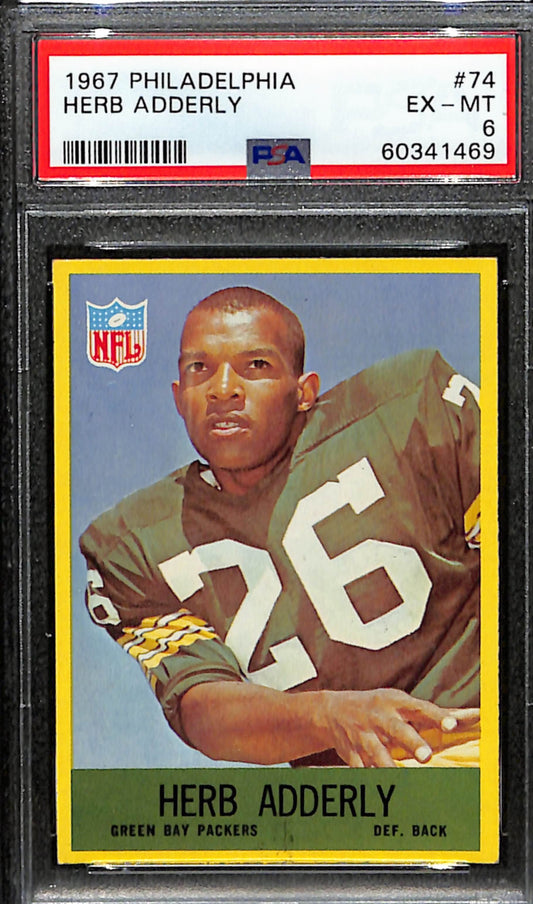 Herb Adderly 1967 Philadelphia Card #74 Packers PSA 6 BA209111