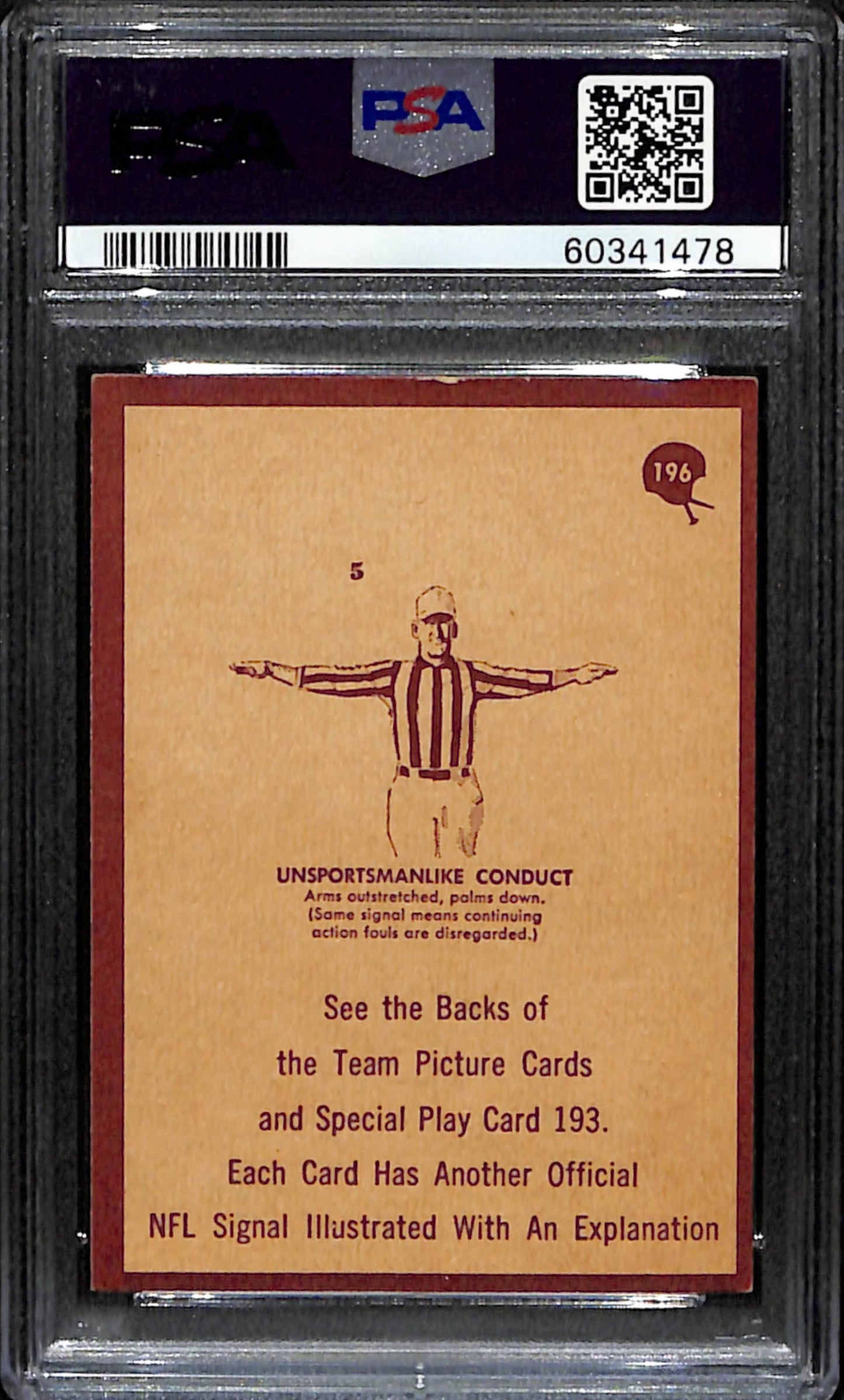 Referee Signals 1967 Philadelphia Card #196  PSA 6 BA209116