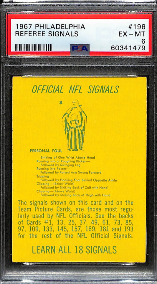Referee Signals 1967 Philadelphia Card #196  PSA 6 BA209117