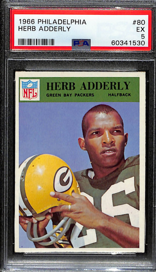 Herb Adderly HOF 1966 Philadelphia Card #80 Packers PSA 5 BA209119