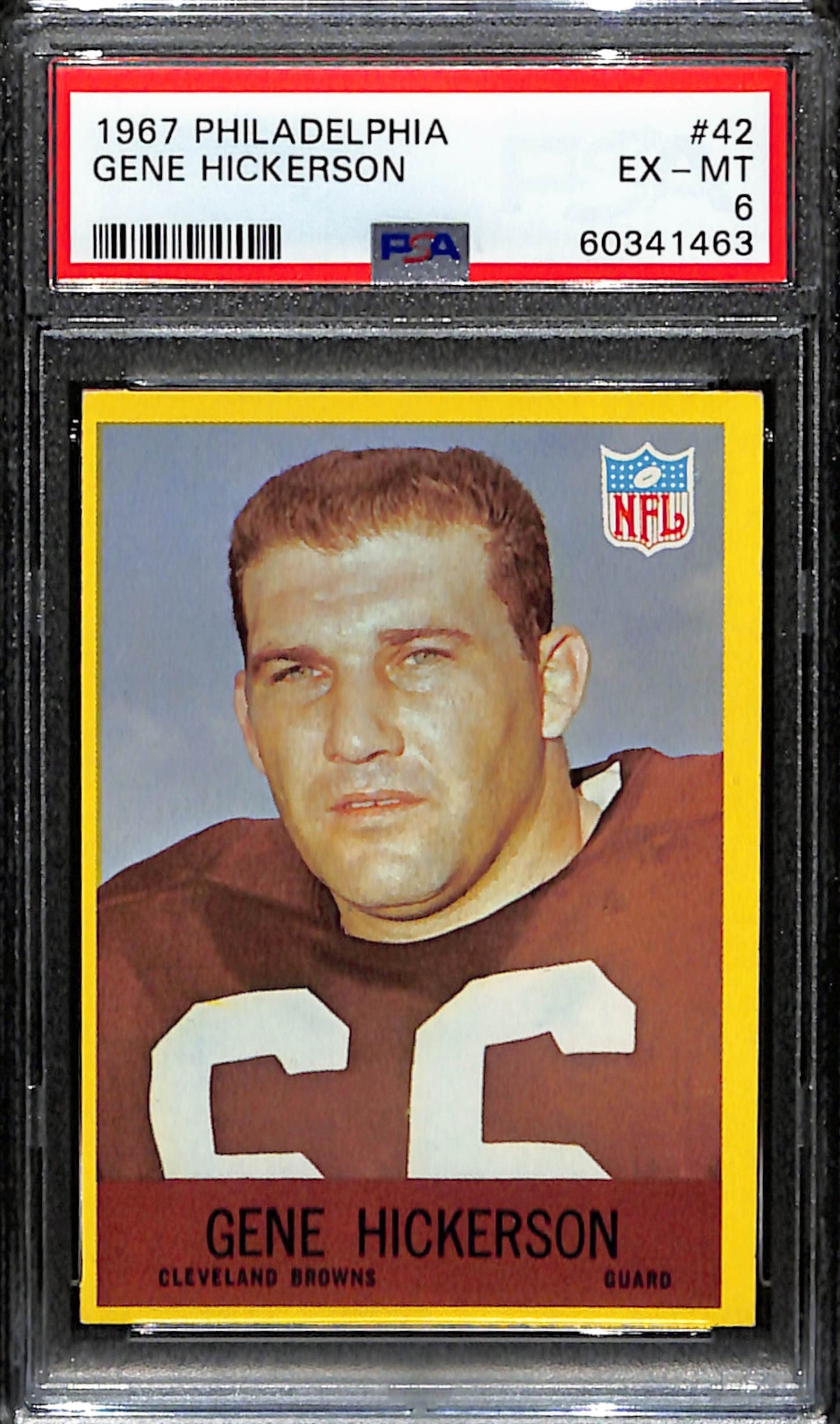 Gene Hickerson HOF 1967 Philadelphia Card #42 Browns PSA 6 BA209120