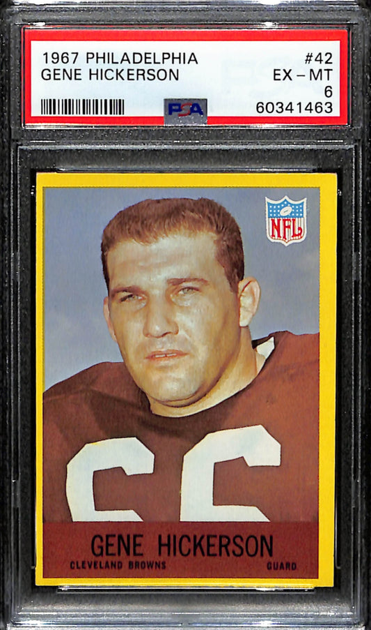 Gene Hickerson HOF 1967 Philadelphia Card #42 Browns PSA 6 BA209120