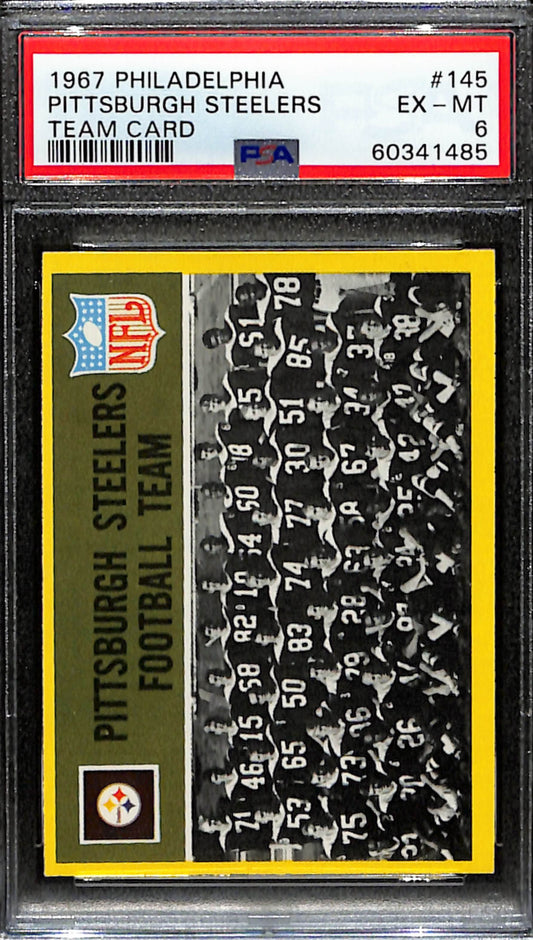 Pittsburgh Steelers 1967 Philadelphia Team Card #145  PSA 6 BA209121