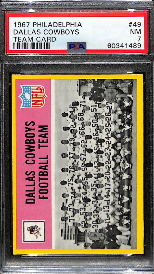 Dallas Cowboys 1967 Philadelphia Team Card #49  PSA 7 BA209122