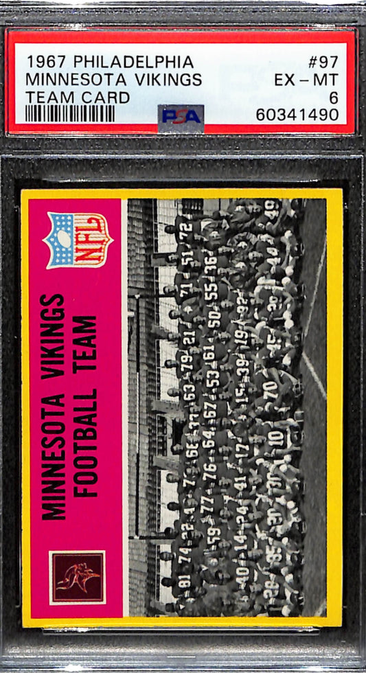 Minnesota Vikings 1967 Philadelphia Team Card #97  PSA 6 BA209123