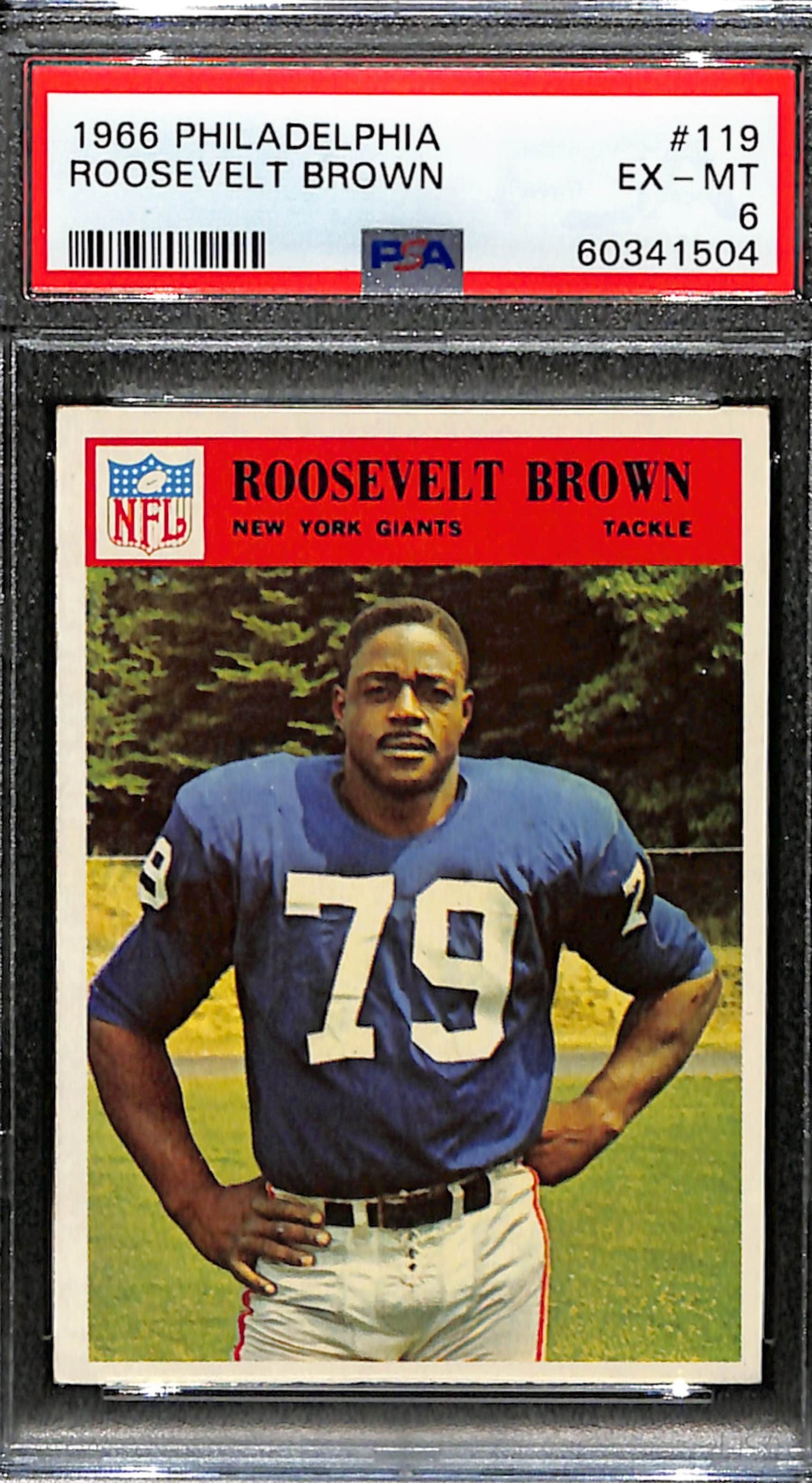 Roosevelt Brown HOF 1966 Philadelphia Card #119 Giants PSA 6 BA209124