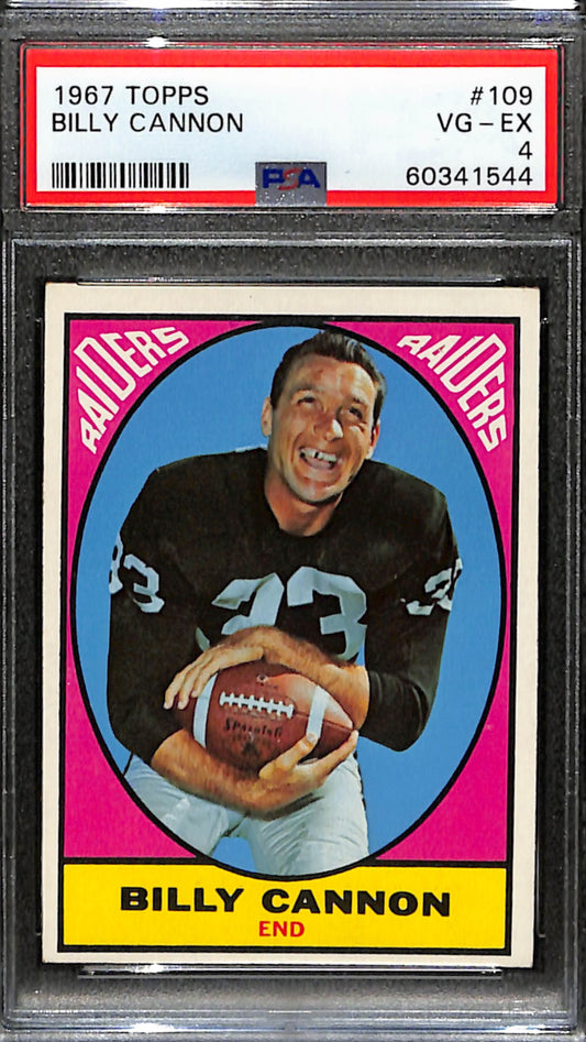 Billy Cannon 1967 Topps Card #109 Raiders PSA 4 BA209127