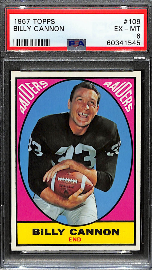 Billy Cannon 1967 Topps Card #109 Raiders PSA 6 BA209128