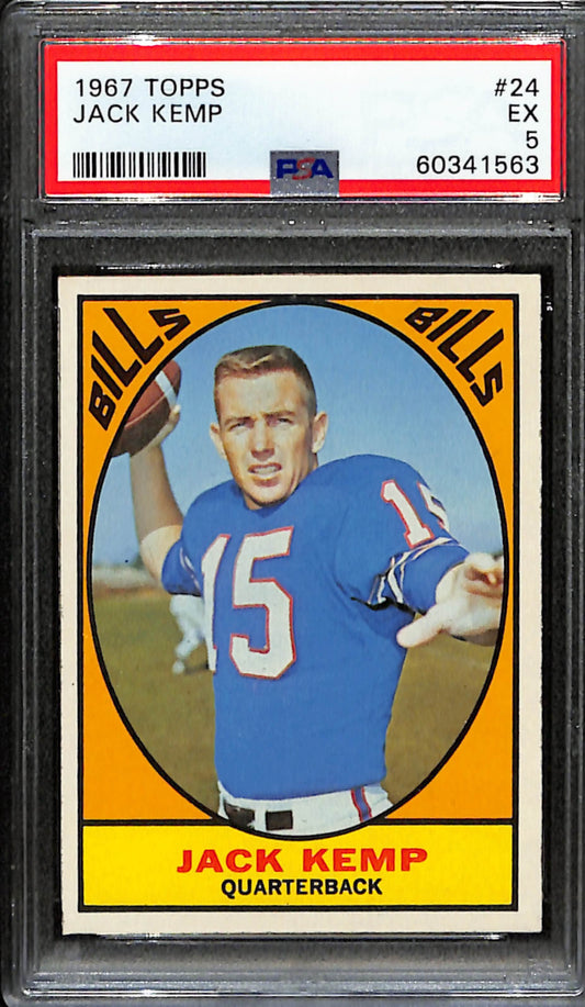 Jack Kemp 1967 Topps Card #24 Bills PSA 5 BA209132
