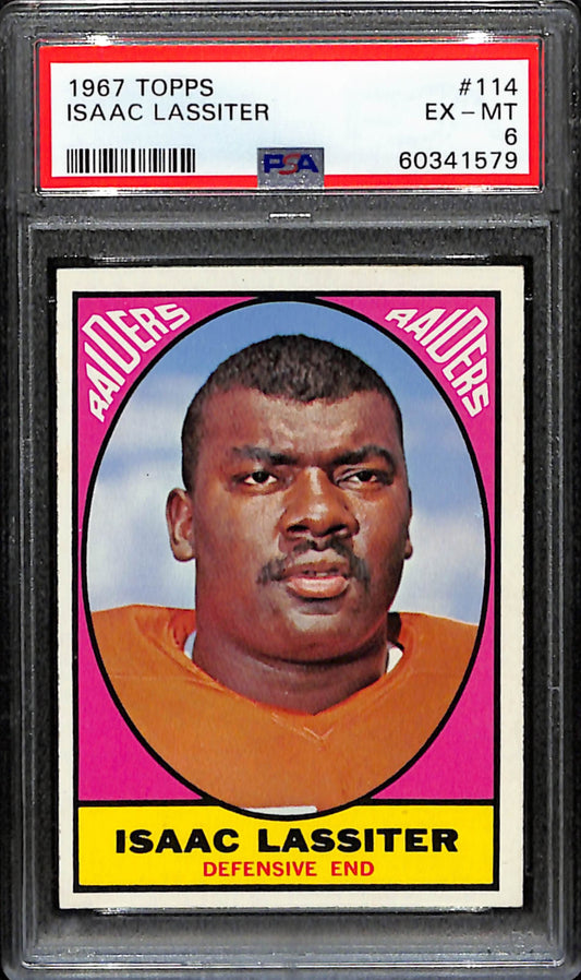 Isaac Lassiter 1967 Topps Card #114 Raiders PSA 6 BA209142