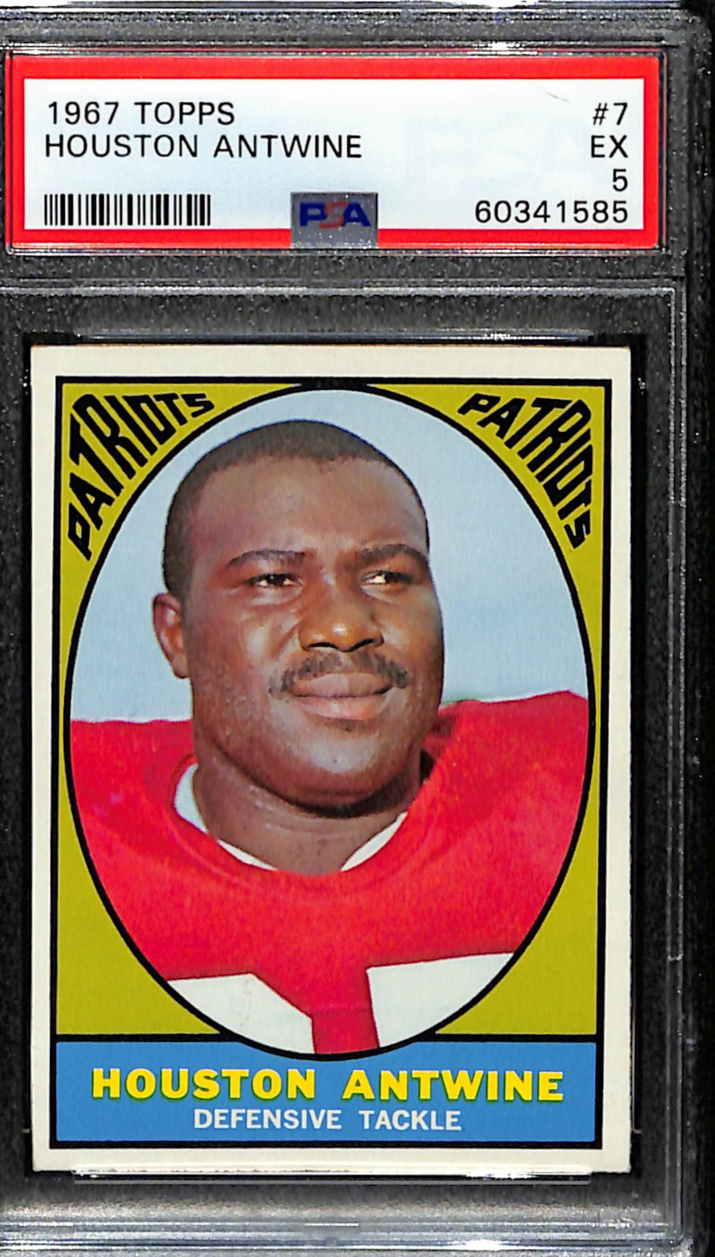 Houston Antwine 1967 Topps Card #7 Patriots PSA 5 BA209145