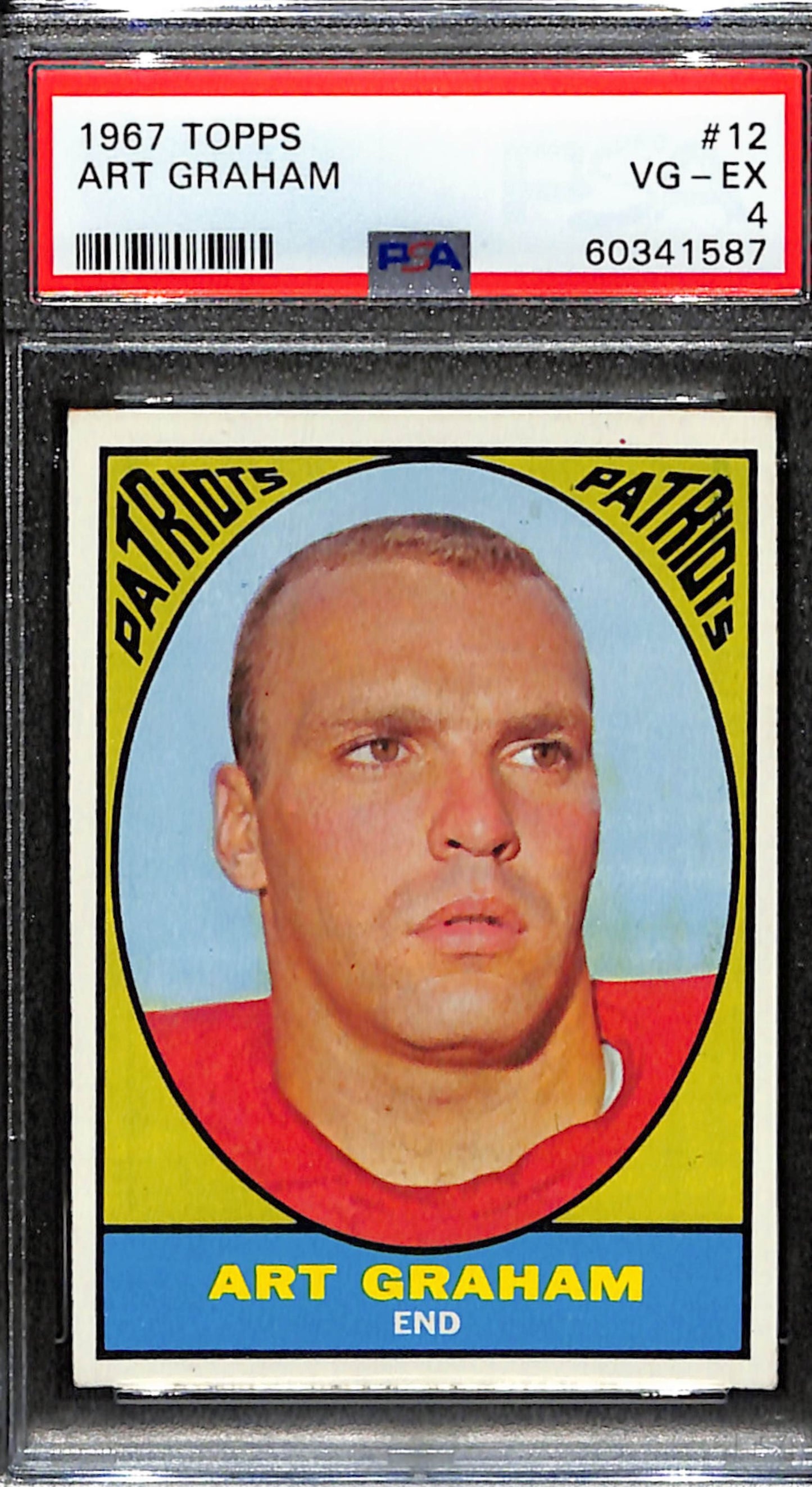Art Graham 1967 Topps Card #12 Patriots PSA 4 BA209147