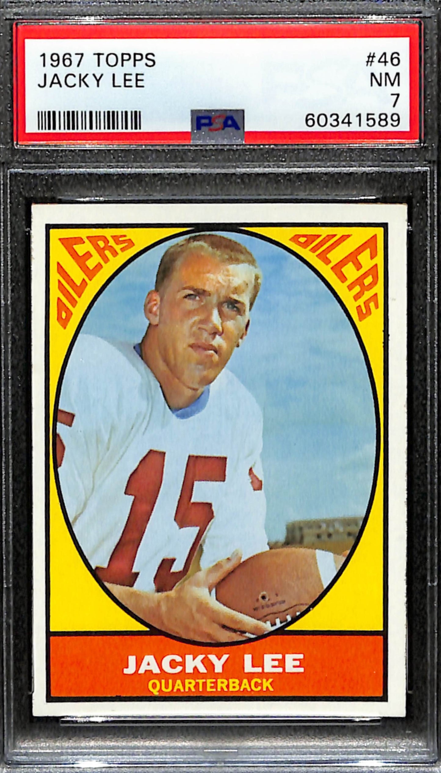 Jacky Lee 1967 Topps Card #46 Oilers PSA 7 BA209149