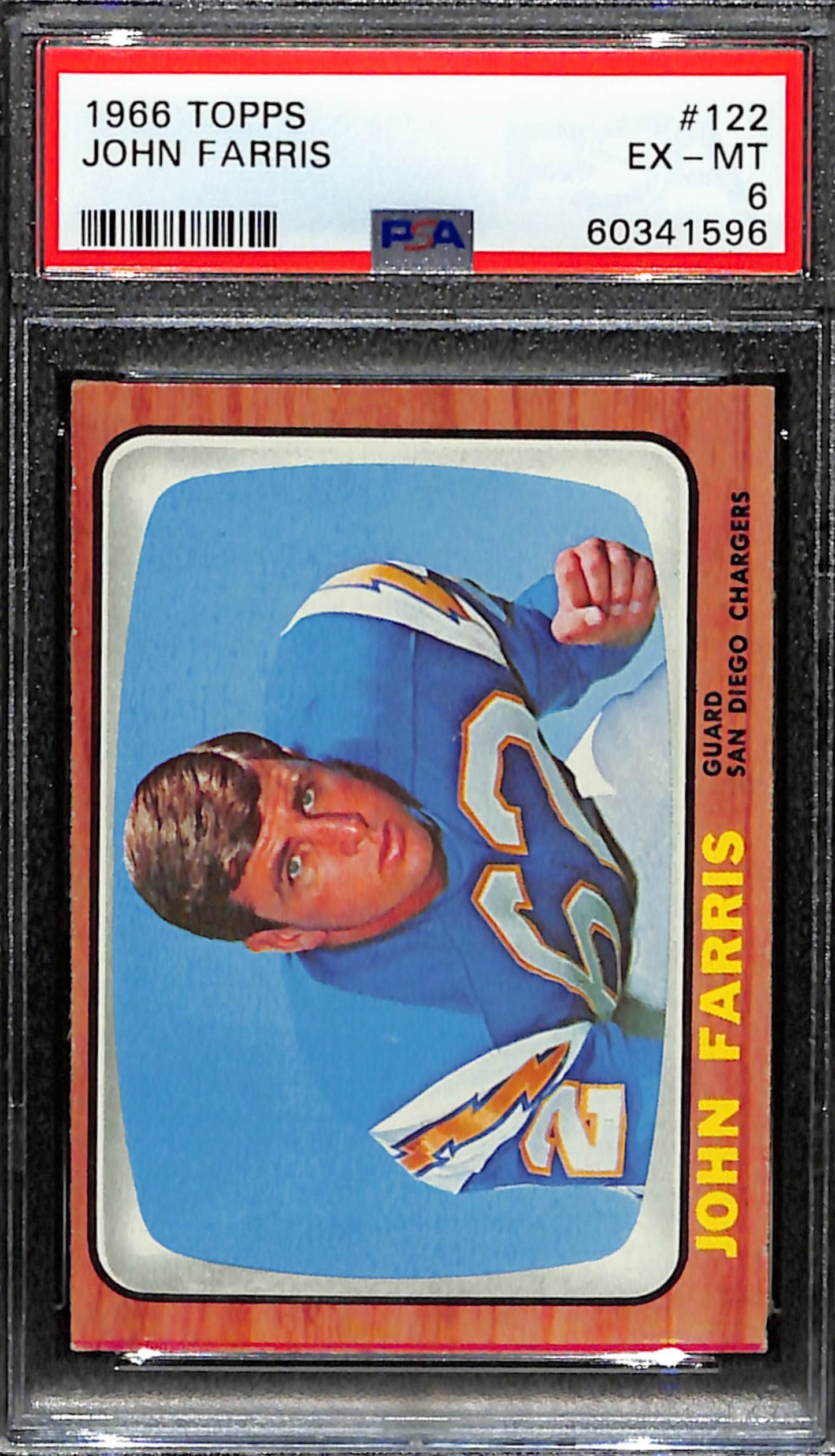 John Farris 1966 Topps Card #122 Chargers PSA 6 BA209152