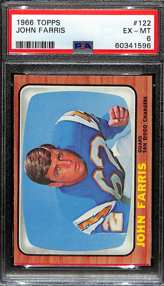 John Farris 1966 Topps Card #122 Chargers PSA 6 BA209152
