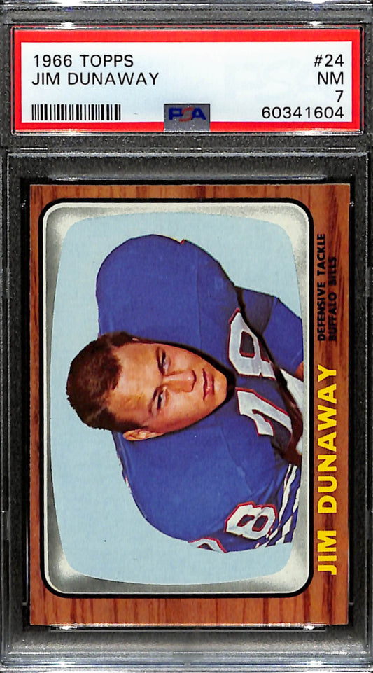 Jim Dunaway 1966 Topps Card #24 Bills PSA 7 BA209153
