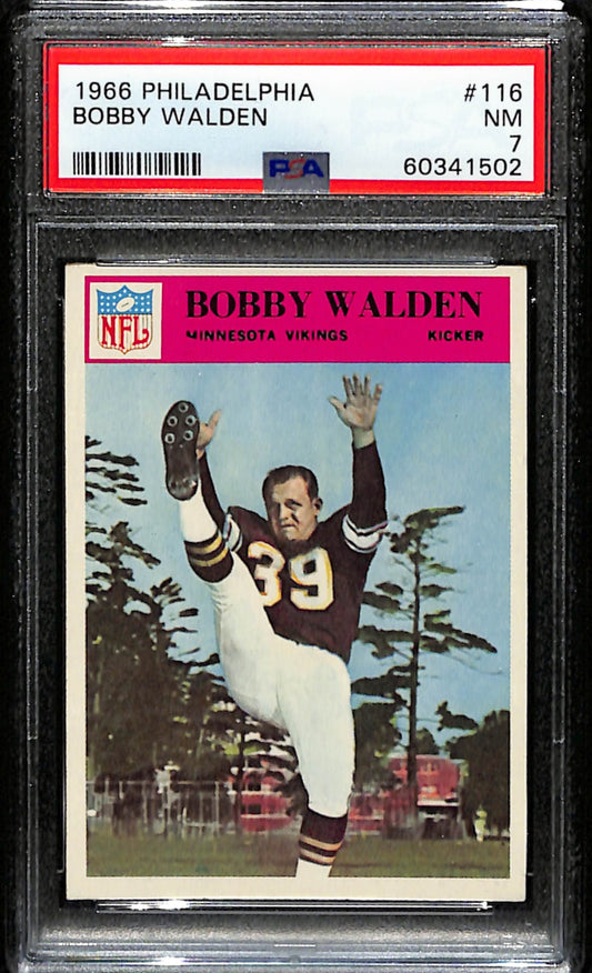 Bobby Walden 1966 Philadelphia Card #116 RC Vikings PSA 7 BA209156