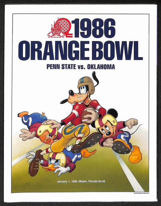 January 1, 1986 Orange Bowl Program Penn State vs. Oklahoma 208686