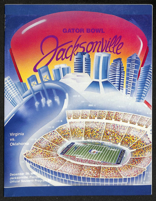 December 29, 1991 Gator Bowl Program Virginia vs. Oklahoma 208687