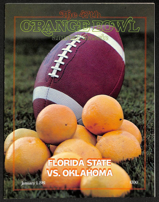 January 1, 1981 Orange Bowl Program Florida State vs. Oklahoma 208690