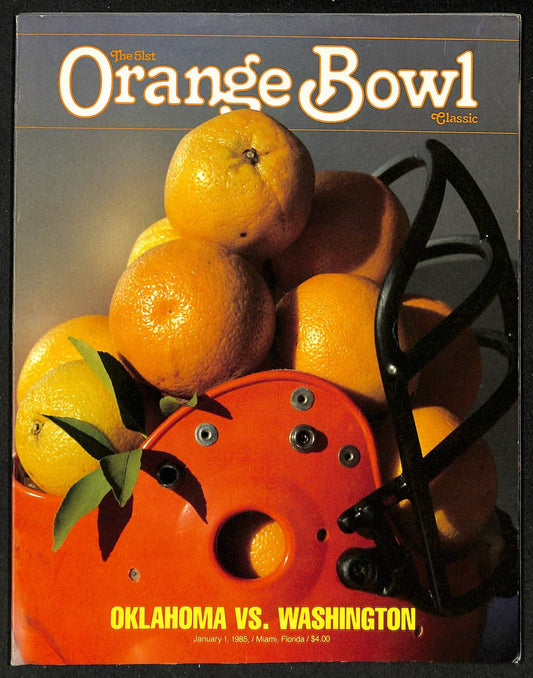 January 1, 1985 Orange Bowl Program Oklahoma vs. Washington 208691