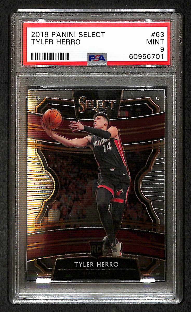 Tyler Herro 2019 Panini Select RC Card #63 Miami Heat PSA 9 BA209234