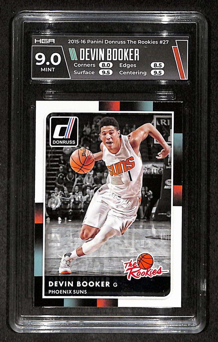 Devin Booker 2015-16 Panini Donruss The Rookies Card #27 Suns HGA 9.0 BA209237
