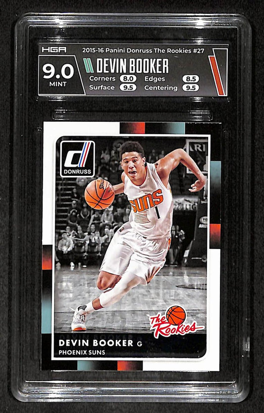 Devin Booker 2015-16 Panini Donruss The Rookies Card #27 Suns HGA 9.0 BA209237