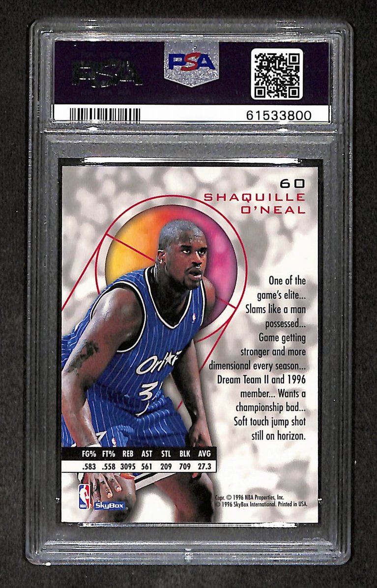 Shaquille O'Neal HOF 1995 Skybox E-XL Card #60 Magic PSA 9 BA209241
