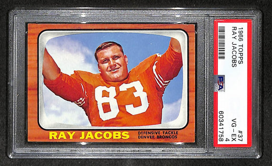 Ray Jacobs 1966 Topps Card # 37 Broncos PSA 4 BA209243