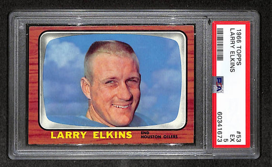 Larry Elkins 1966 Topps Card # 53 Oilers PSA 5 BA209244