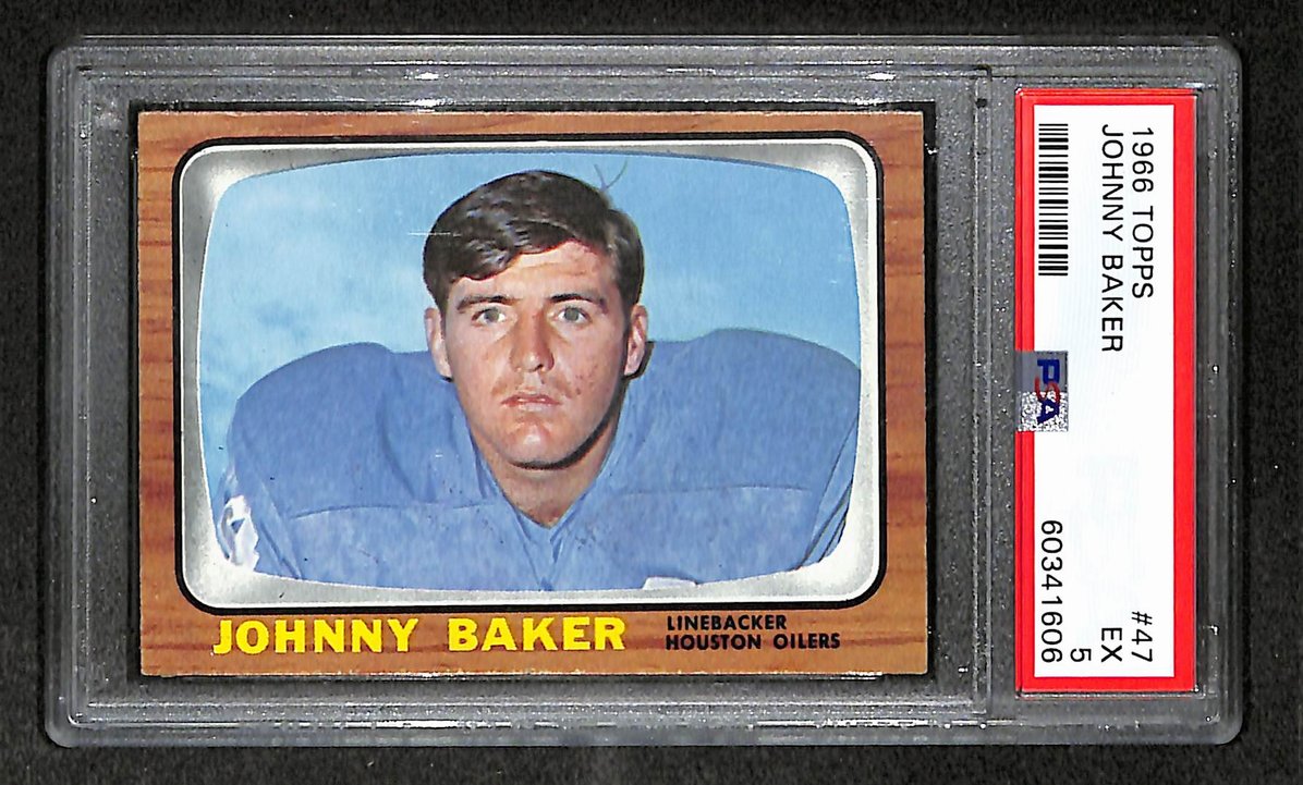 Johnny Baker 1966 Topps Card #47 Oilers PSA 5 BA209245