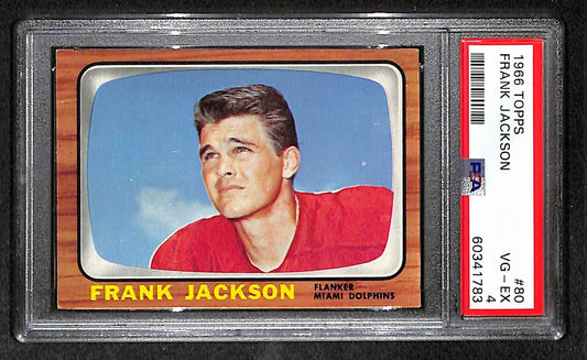 Frank Jackson 1966 Topps Card #80 Dolphins PSA 4 BA209249