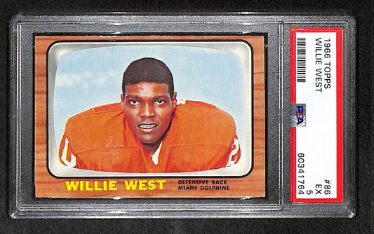 Willie West 1966 Topps Card #86 Dolphins PSA 5 BA209250