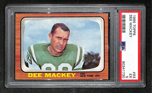 Dee Mackey 1966 Topps Card #93 Jets PSA 5 BA209251