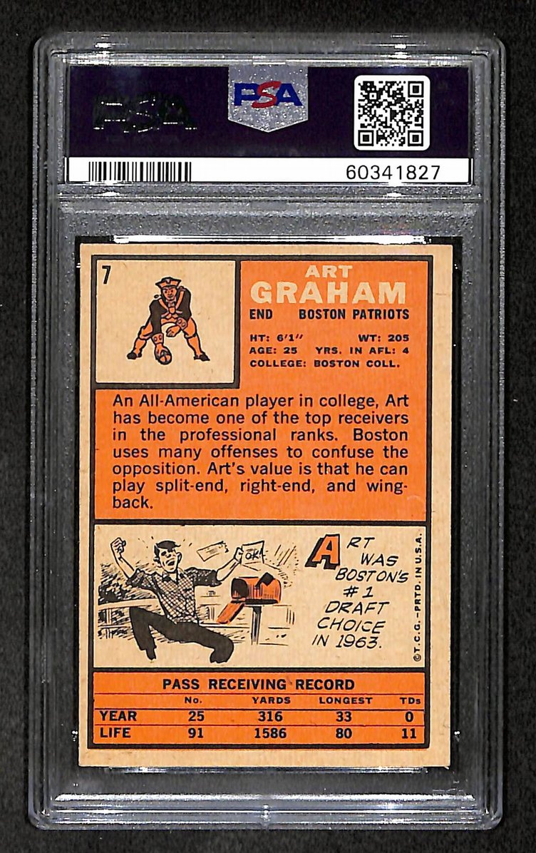 Art Graham 1966 Topps Card #7 Patriots PSA 5 BA209256