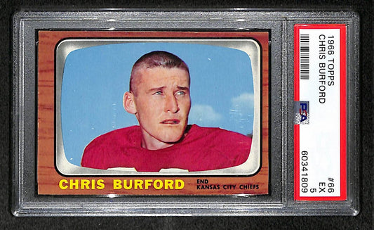 Chris Burford 1966 Topps Card #66 Chiefs PSA 5 BA209259