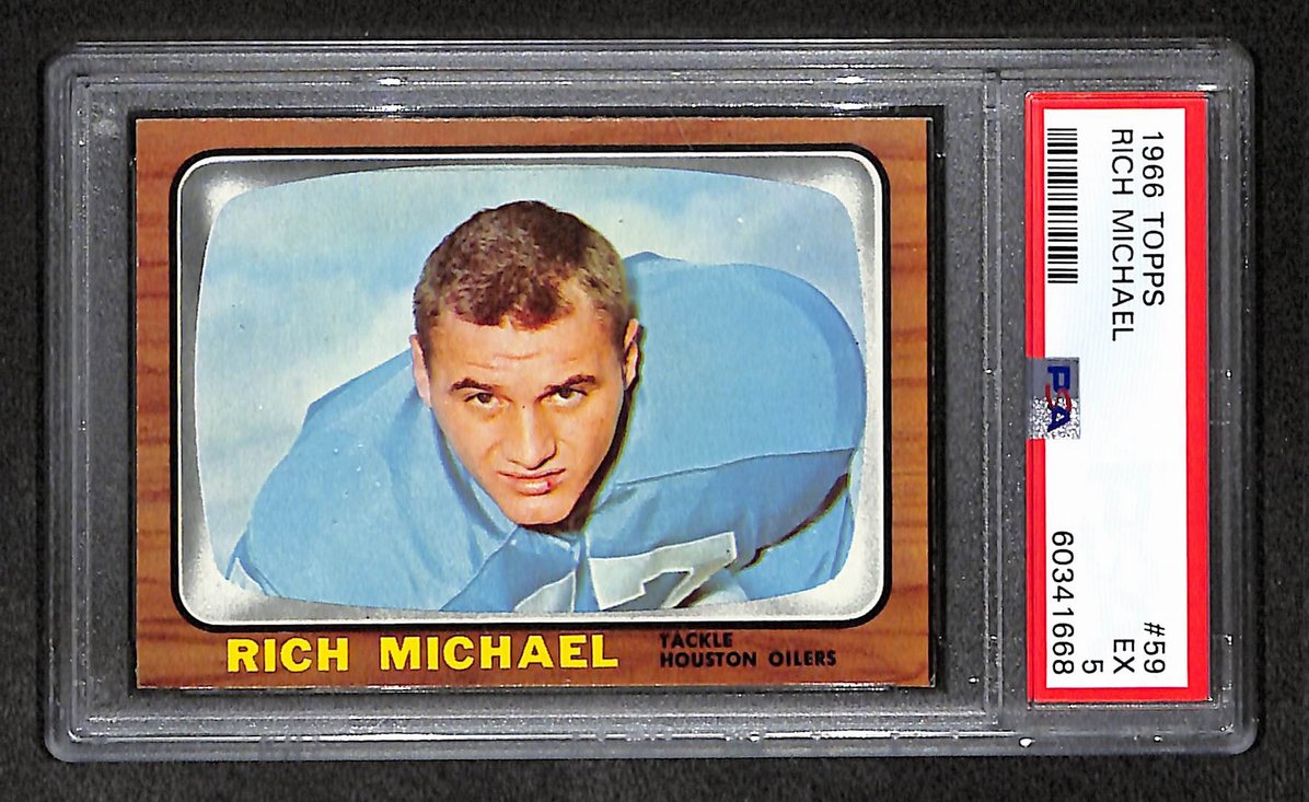 Rich Michael 1966 Topps Card #59 Oilers PSA 5 BA209261