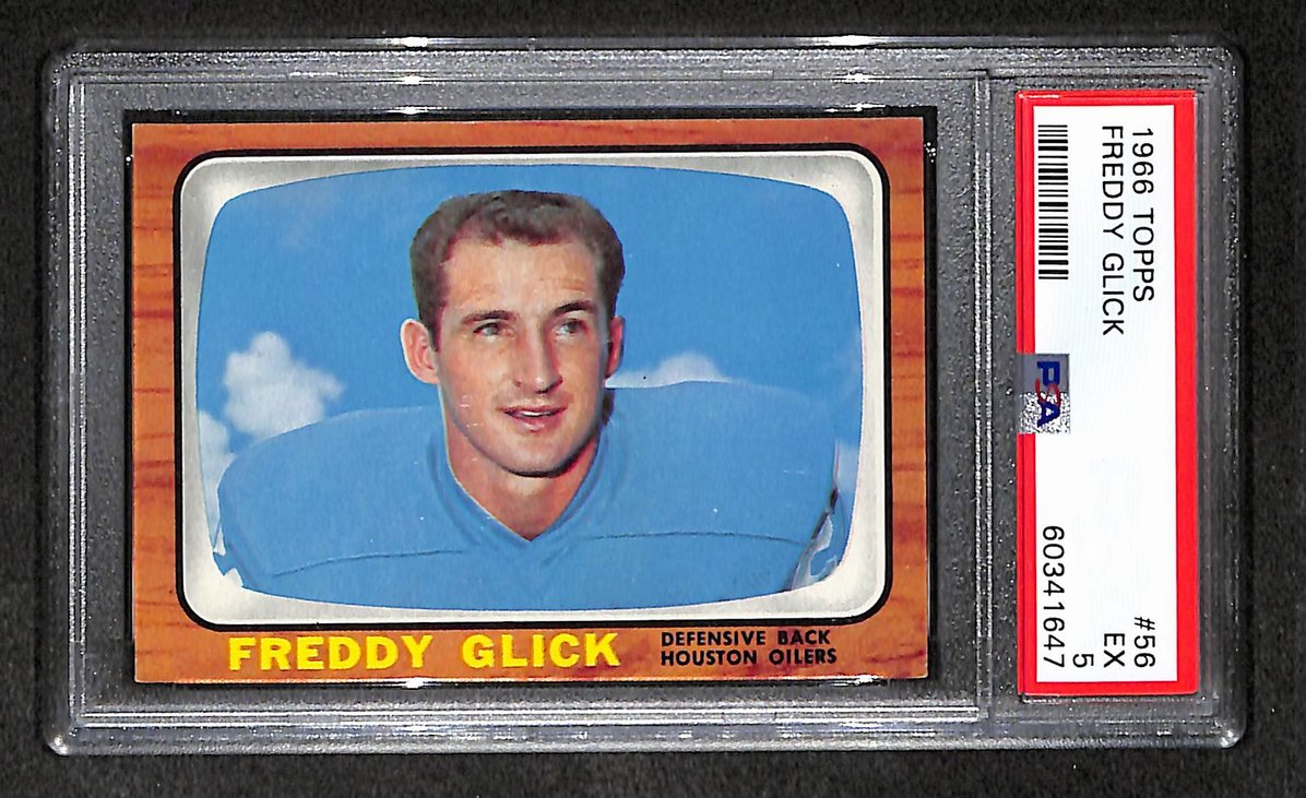 Freddy Glick 1966 Topps Card #56 Oilers PSA 5 BA209263