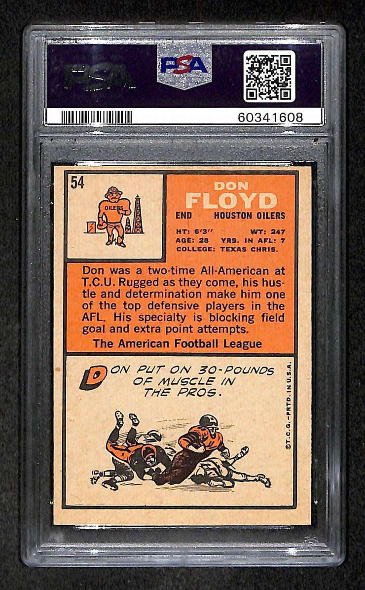 Don Floyd 1966 Topps Card #54 Oilers PSA 5 BA209264