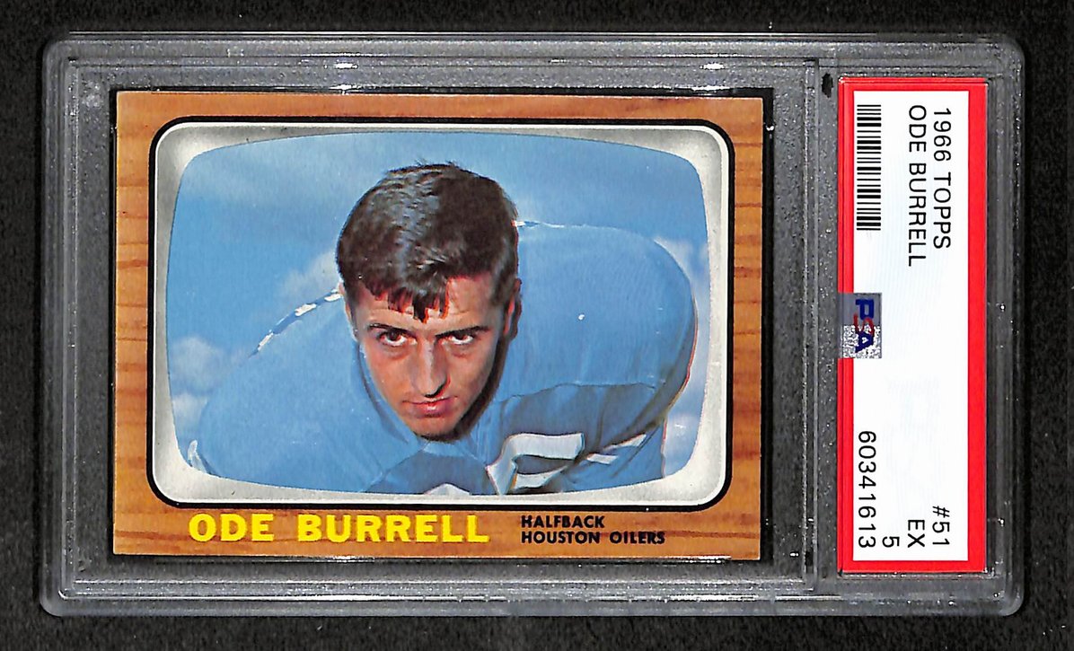 Ode Burrell 1966 Topps Card #51 Oilers PSA 5 BA209265