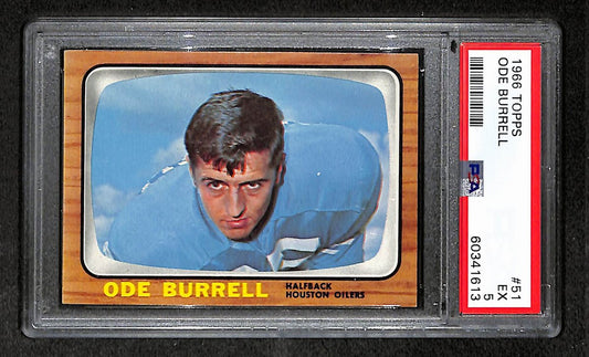 Ode Burrell 1966 Topps Card #51 Oilers PSA 5 BA209265