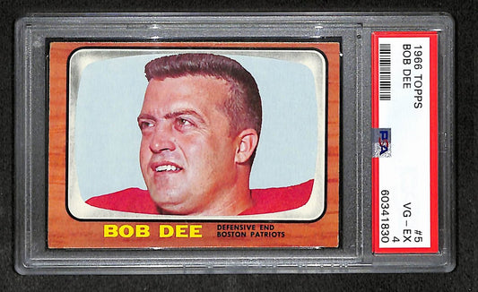Bob Dee 1966 Topps Card #5 Patriots PSA 4 BA209266