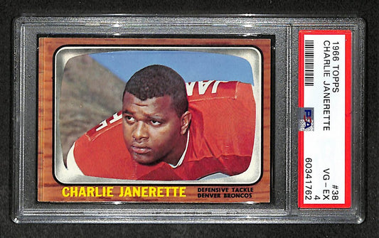 Charlie Janerette 1966 Topps Card #38 Broncos PSA 4 BA209270